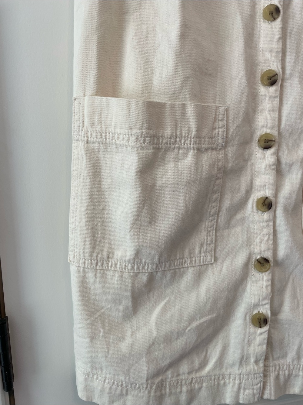 Old Navy Cream Button-Front Mini Dress - Picture 3 of 8
